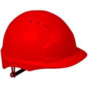JSP Evo3 Red Mid Peak Vented Slip Ratchet Safety Helmet