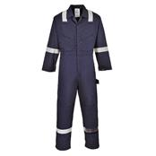 F813 Iona Xlarge Navy Coverall c/w Hi Vis Reflective Stripes