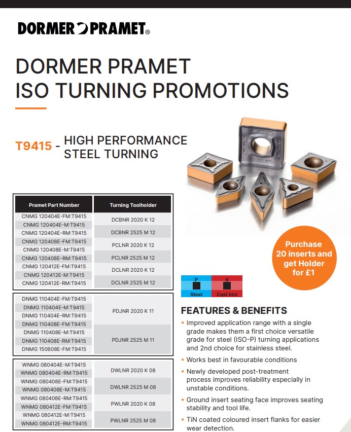 Dormer Pramet ISO Turning Promo Sep 25 *Valid Till 31st Dec 2025*