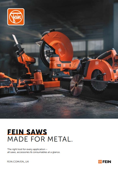 FEIN cordless band saw 2025 model – lightweight portable cutting tool for site work.