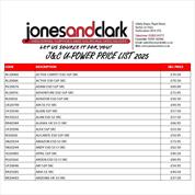 U-POWER J&C PRICE LIST 2025