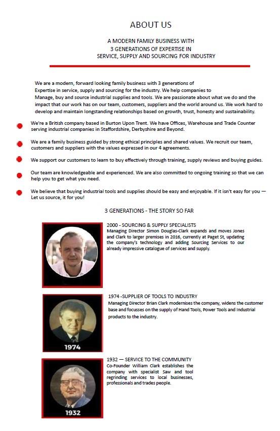 Jones & Clark company history – three generations of expertise in industrial supply Burton-on-Trent