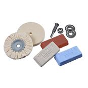 Osborn 6pce Diy Metal Polishing Kit c/w 1 Arbor,2 Mops And 3 Compounds