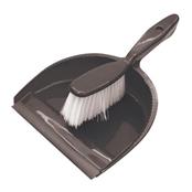 Grey Plastic Dustpan and Brush Set