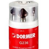 Dormer G2365 6pce HSS Tialn Coated Tri Flat Shank Countersink Set  (6.3-20.5mm)