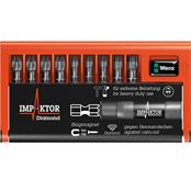 Wera  8755/67 9pce Impaktor pz/tx Diamond Coated Screwdriver Bit Set