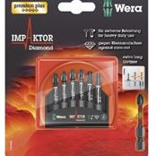 Wera  Impaktor 6pce Pzx50mm Diamond Coated Screwdriver Bit Set