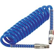 PCL Ha5219 10m Blue Pu Coiled Air Hose Assembly With 1/4