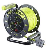 Masterplug Pro-Xt 25m 240volt 4 Socket Open Cable Reel