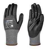 (pack Of 10prs) Skytec Sapphire Nano Size8 Pu Palm Coated Cut Level D Gloves
