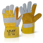 (pack Of 10prs) Parweld P3821 Size10 Gold and Purple Reinforced Palm Welding Gauntlets