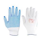 (pack Of 12prs) Polyco Matrix D Grip White Size9 Blue PVC Dot Gloves