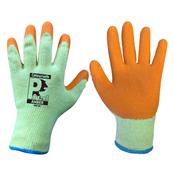 (pack Of 10pairs) Pred Amber Size8 Medium Orange Grip Latex Dipped Gloves