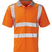 Blackrock Xlarge Orange Hi Vis Rail Short Sleeve Polo Shirt