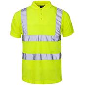 ST Large Yellow Hi Vis Birds Eye Polo Shirt