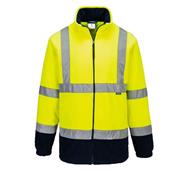 F301 Large Hi Vis yellow/navy Two Tone Fleece Jacket