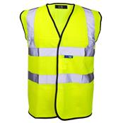 YELLOW HI VIS CLASS 2 WAISTCOAT