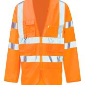 Pembridge Medium Orange Hi Vis Ris Long Sleeved Executive Waistcoat