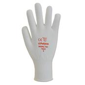 (pack Of 10prs) Polyco Pure Dex Nylon Size10 White Inspection Gloves
