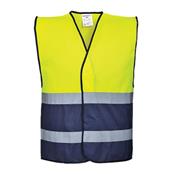 J&C YELLOW/NAVY HI VIS TWO TONE WAISTCOAT