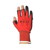 PCN12 RED PART FINGERLESS PU PALM GLOVES