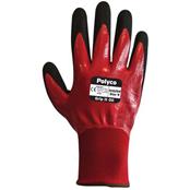 (pack Of 10prs) Polyco gio/09 Size 9 Large Grip It Oil Dual Nitrile Coated Gloves