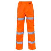 RT46 Small Reg Hi Vis Orange Rail Combat Trousers