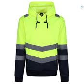 Regatta Pro TRF663 Medium Hi Vis Yellow Navy Two Tone Overhead Hoodie