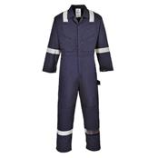 F813 Iona Medium Navy Coverall c/w Hi Vis Reflective Stripes