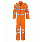RT42 Small Reg Orange Hi Vis Ris Poly Cotton Coverall