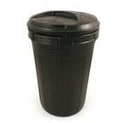 80litre Black Plastic Dustbin c/w Lid