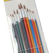 Rodo 12pce artist's Brush Set With Coloured Handles