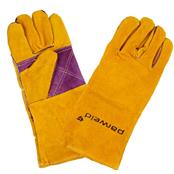 (pack Of 10prs) Parweld P3821 Size10 Gold and Purple Reinforced Palm Welding Gauntlets