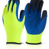Bf3sy Size10 Xlarge yellow/blue Thermo Star Lined Latex Grip Gloves