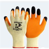 (pack Of 10prs) Pred Paws Size10 Xlarge Orange Latex Black Tipped Grip Gloves